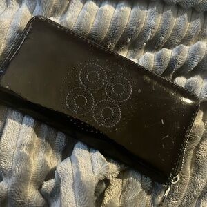 Patent leather navy blue coach wallet